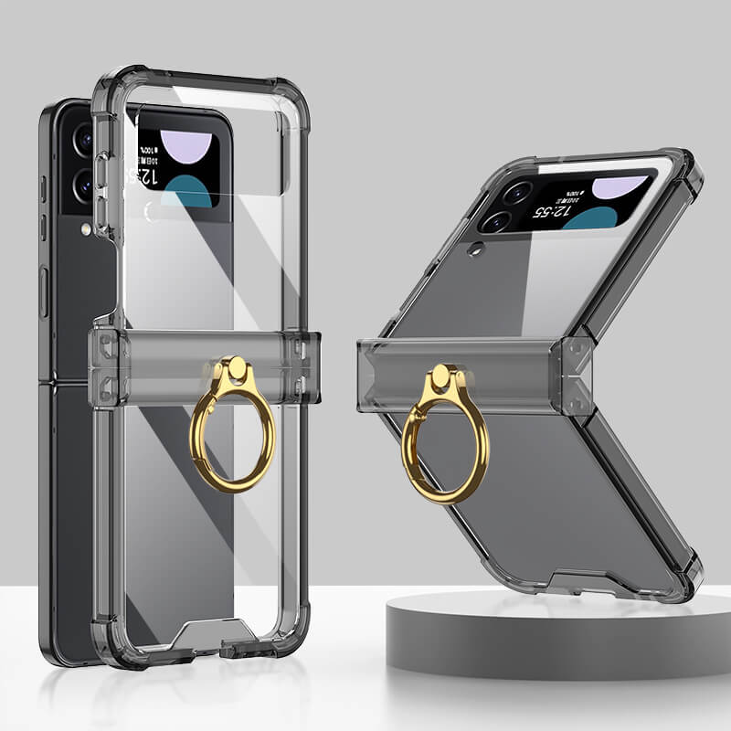 Mykt gjennomsiktig deksel med ring til Samsung Galaxy Z Flip4