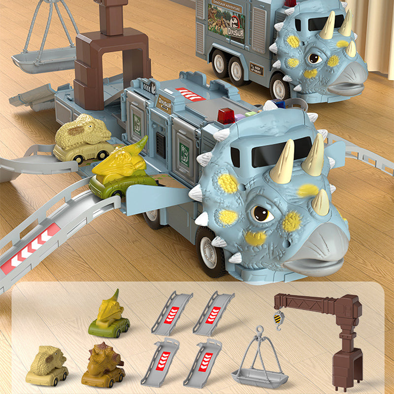 Nytt Dinosaur Transforming Engineering Truck Track Lekesett