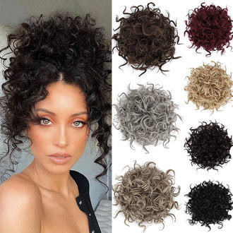 Elastisk snøring Løs kort krøllete bolle